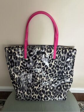 Kate Spade leopard print tote, patent